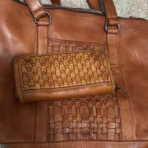 Woven Leather Tote Bag and matching wallet